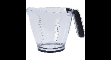 Set van 2x stuks maatbekers transparant anti sliprand 1 liter