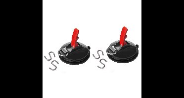 Set van 2x stuks proplus zuignapbevestiging - met ring - 2 s-haken - 11 cm - tot 10 kg