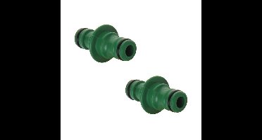 Set van 2x stuks tuinslangkoppeling koppelstukken groen 5,5 cm