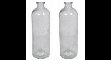 Set van 3x stuks glazen vaas/vazen 3,5 liter smalle hals 11 x 33 cm