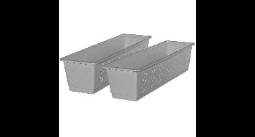 Set van 3x stuks plantenbakken licht grijs rechthoekig 60 x 17,5 x 14,5 cm