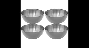Set van 4x stuks - Slakommetjes/schaaltjes - rvs metaal - D19 cm