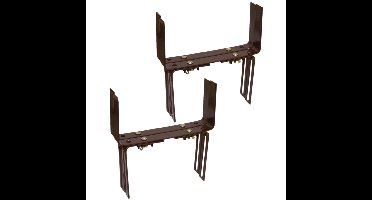 Set van 6 verstelbare metalen balkon/muurbeugels 12 t/m 23,5 cm in de kleur bruin