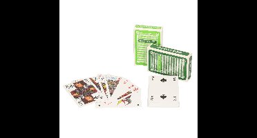 Set van 6x clown games speelkaarten lichtgroen en donkergroen/plastic kaarten