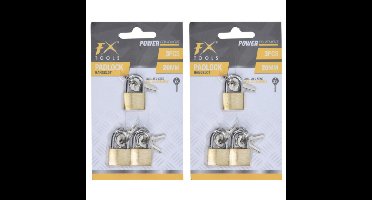 Set van 6x hangsloten 20mm koper