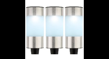 Set van 6x stuks solar tuinlamp/prikspot cilinder op zonne-energie 14 cm