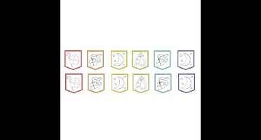 Sinterklaas inkleur slinger/vlaggenlijn - 2 stuks - 4 meter