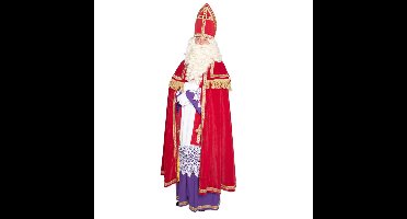 Sinterklaas verkleed kostuum - polyester - fluweel - met koker mijter - volwassenen