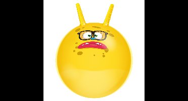 Skippybal funny faces - geel - Dia 45 cm - buitenspeelgoed voor kleine kinderen