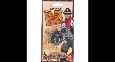 Smiffys Western Sheriff ster - carnaval verkleed badge - kinderen en volwassenen