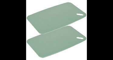 Snijplank voor keuken/voedsel - 2x - groen - Kunststof - 24 x 15 cm