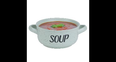 Soepkom van aardewerk - groen - Dia 13,5 cm - 470 ml - Servies - Soepkommen