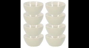 Soepkommen/serveer schaaltjes - 8x - Acapulco- porselein - D14 x H6.5 cm - creme - Stapelbaar