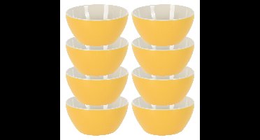 Soepkommen/serveer schaaltjes - 8x - Acapulco- porselein - D14 x H6.5 cm - geel - Stapelbaar