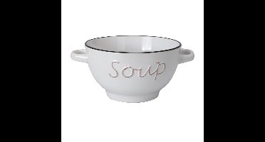 Soepkommen/serveer schaaltjes - Gres - porselein - D14 x H8 cm - wit