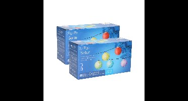 Solar lampion tuinverlichting/feestverlichting - 2x stuks - gekleurde bollen - 450 cm - Partyverlich