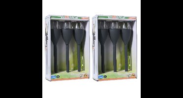 Solar LED lantaarns - 2x st - zwart - 31 cm - zonne-energie - tuinverlichting