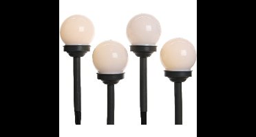 Solar prikspots - set 4x - bollen verlichting - H27 cm - warm wit