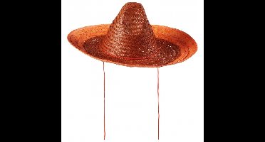 Sombrero hoed - oranje - 48 cm - Mexicaanse sombero - carnaval verkleedhoed