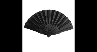 Spaanse Handwaaier - zwart - 23 x 43 cm - Verkoeling waaiers voor zomerse themperatuur