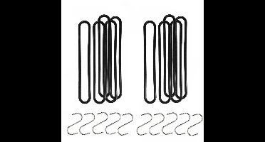 Spanrubbers met S-haken 10x stuks voor dekzeilen 25 cm