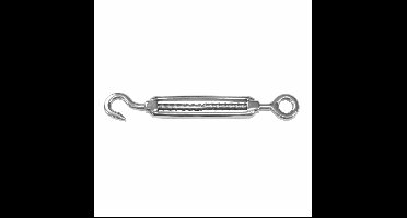Spanschroeven/draadspanner met haak/oog - 1x - 6cm - verzinkt zamak - 60kg - M6 schroefdraad