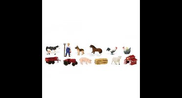 Speelgoed boerderij figuren - 12x - Plastic - speelfiguren - dieren