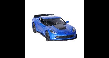 Speelgoed Chevrolet auto - blauw - die-cast metaal - 11 cm - Model Corvette