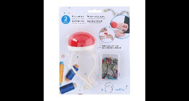 Speldenkussen met 100x kopspelden - 3 cm - gekleurd - hobby sierspelden/naaispelden