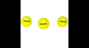 Sportx Tennisballen - 3x - geel - rubber/katoen - standaard formaat - buitenspeelgoed
