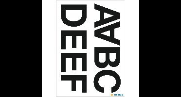 Stickervelletjes met 17x stuks plak letters A t/m N zwart 33 mm