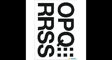 Stickervelletjes met 22x stuks plak letters O t/m Z zwart 33 mm