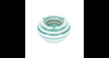 Stormasbak gestreept - Lichtblauw/wit - Dia 14 cm - keramiek