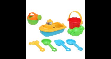 Strand/zandbak speelgoed set - emmer/schepjes met vormpjes - plastic - peuter/kind - En boot