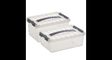 Sunware Opberg boxen set van 4x - kunststof - met deksel - in 4 en 6 Liter
