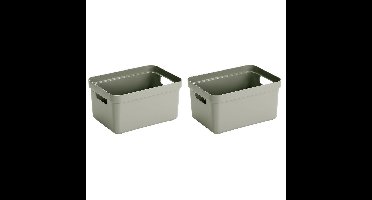 Sunware Opbergbox Sigma - 1x - kunststof - lichtgroen - 5 liter - 25,2 x 18 x 12,2 cm - Opbergbakken