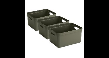 Sunware opbergbox Sigma - 5x stuks - kunststof - 32 liter - donkergroen - opberg dozen/bakken