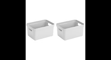 Sunware Opbergbox Sigma - 8x - kunststof - wit - 13 liter - 35 x 25 x 18 cm - Opbergbakken