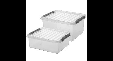 Sunware opbergboxen set - 4x stuks - in 25L en 36L - kunststof - met deksel