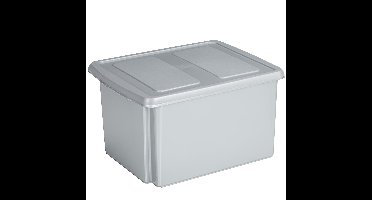 Sunware opslagbox - 32 liter - lichtgrijs - kunststof - 45 x 36 x 24 cm - met deksel