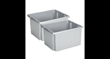 Sunware Opslagbox - 4 stuks - kunststof 32 liter lichtgrijs 45 x 36 x 24 cm