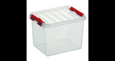 Sunware Q-Line opberg box/opbergdoos - 3 liter - 20 x 15 x 14 cm - kunststof - transparant