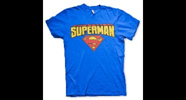 Superman verkleed T-shirt blauw heren