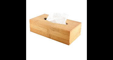 Svenska Living Tissuebox - naturel bamboe hout - 25 x 13 x 8 cm