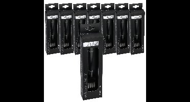 Taart/gebak vorkjes - 32x stuks - zwart - RVS - 15 cm - verjaardag/feest vorkjes