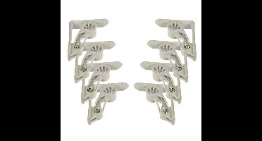 Tafelkleed klemmen - 16x stuks - wit - kunststof - 4,5 x 6 cm