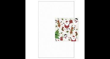 Tafelkleed met servetten kerst thema wit