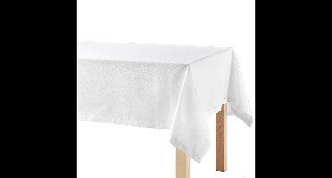 Tafelkleed/tafellaken in het wit - 140 x 240 cm - katoen stof - rechthoekig - binnen