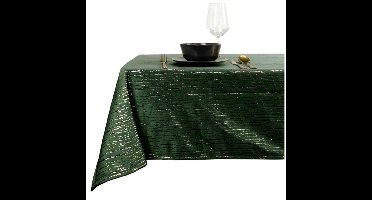 Tafelkleed/tafellaken kerst - donkergroen/goud - 150 x 200 cm - rechthoekig - polyester
