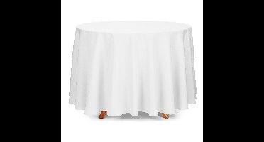 Tafelkleed/tafellaken rond - 4x - wit - 280 cm - polyester - Bruiloft tafelkleden